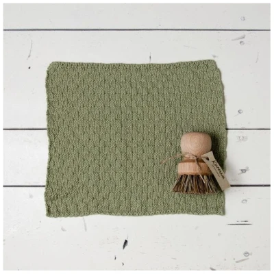 Kumanu - von Natur aus gut Spülset, Topfbürste und gestricktes Spültuch "Wischwilli" aus Baumwolle, 23x23cm