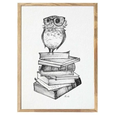 Kunstdruck "Büchereule" von LIGARTI | A4, A3 oder A2 | Wandbild | Poster | Kunst