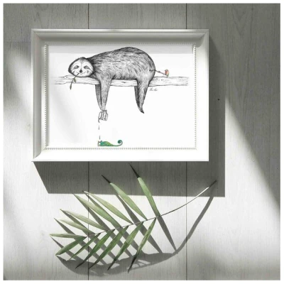Kunstdruck "Faultier" von LIGARTI | A4, A3 oder A2 | Wandbild | Poster | Kunst