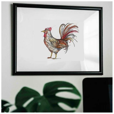 Kunstdruck "Hähnry" von LIGARTI | A4, A3 oder A2 | Wandbild | Poster | Kunst