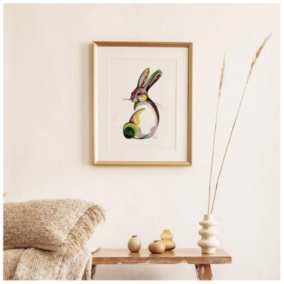 Kunstdruck "Kaninchen Bunt" von LIGARTI | A4, A3 oder A2 | Wandbild | Poster | Kunst