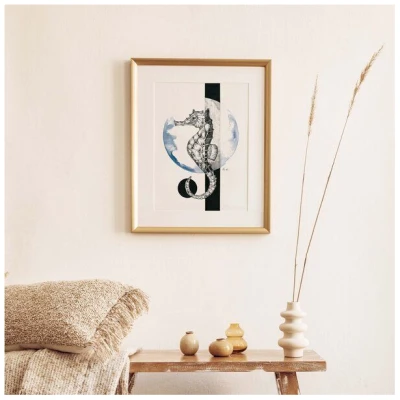 Kunstdruck "Seepferdchen Kreis" von LIGARTI | A4, A3 oder A2 | Wandbild | Poster | Kunst