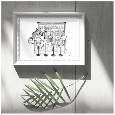 Kunstdruck "Tierbar" von LIGARTI | A4, A3 oder A2 | Wandbild | Poster | Kunst