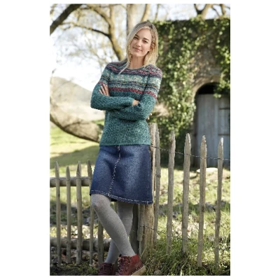 Kurzer Jeansrock aus Bio-Baumwolle, grau 36