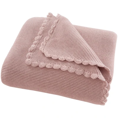 Kuscheldecke für Erwachsene Bio-Baumwolle altrosa Maße 130 x 170 cm