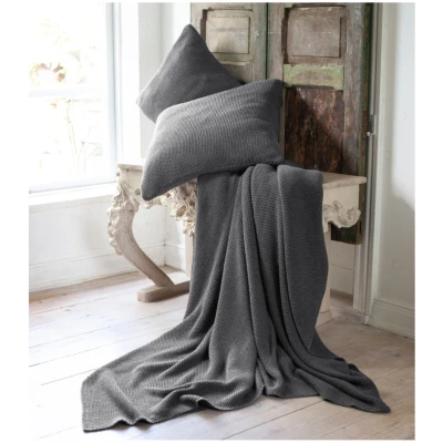 Kuscheldecke für Erwachsene Bio-Baumwolle dark grey Maße 150 x 200 cm