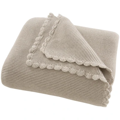 Kuscheldecke für Erwachsene Bio-Baumwolle light beige melange Maße 130 x 170 cm