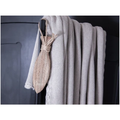 Kuscheldecke für Erwachsene Bio-Baumwolle light beige melange Maße 130 x 170 cm