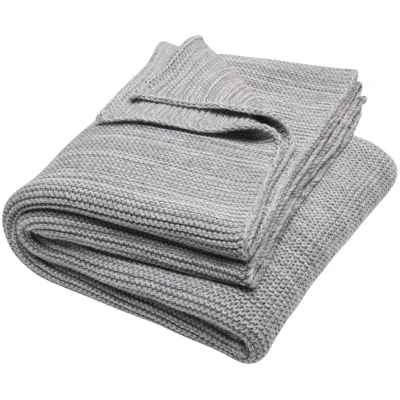 Kuscheldecke für Erwachsene Bio-Baumwolle light grey-ivory Maße 150 x 200 cm