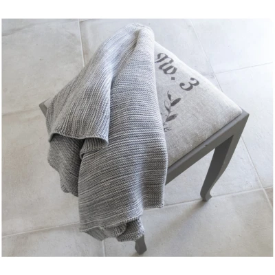 Kuscheldecke für Erwachsene Bio-Baumwolle light grey-ivory Maße 150 x 200 cm