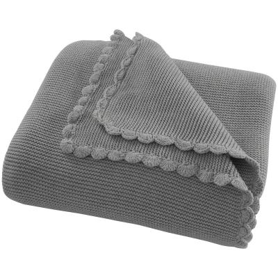 Kuscheldecke für Erwachsene Bio-Baumwolle light grey melange Maße 130 x 170 cm