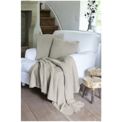 Kuscheldecke für Erwachsene Bio-Baumwolle sand melange Maße 150 x 200cm
