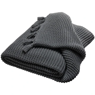 Kuscheldecke für Erwachsene Bio Baumwolle stone darkgrey-melange Maße 150 x 200 cm