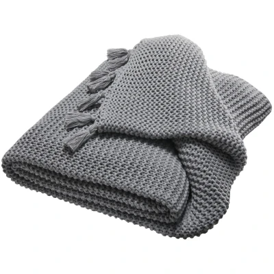 Kuscheldecke für Erwachsene Bio Baumwolle stone lightgrey-melange Maße 150 x 200 cm