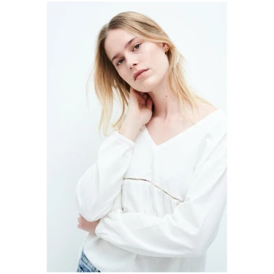 Kuyichi Damen vegan Bluse Victoria Off White