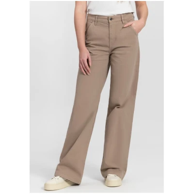 Kuyichi Damen vegan Chino Hose Thalia Schwarzer Tee Braun