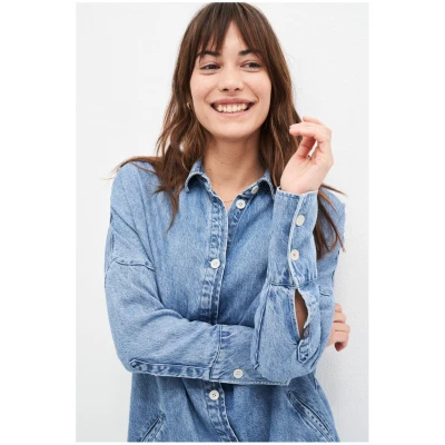 Kuyichi Damen vegan Denim Kleid Mara Blau
