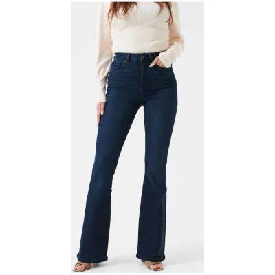 Kuyichi Damen vegan Flare Jeans High Rise Lisette Tiefblau