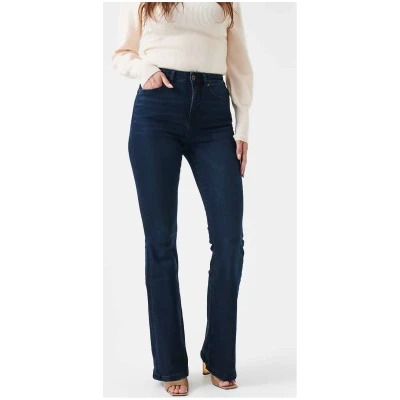 Kuyichi Damen vegan Flare Jeans High Rise Lisette Tiefblau