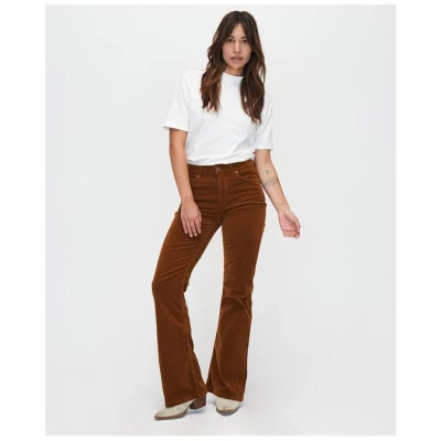 Kuyichi Damen vegan Jeans Flare Lisette Corduroy Goldbraun