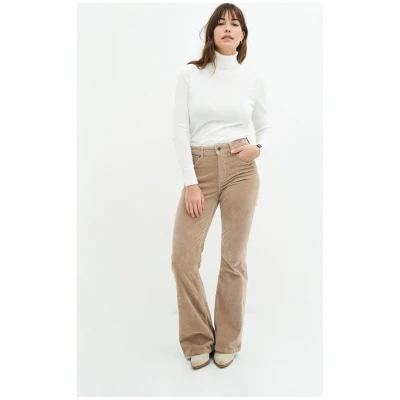Kuyichi Damen vegan Jeans Flare Lisette Corduroy Sand