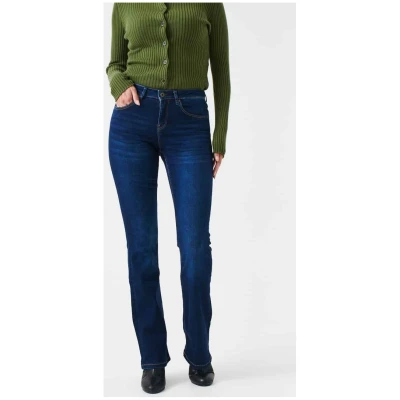 Kuyichi Damen vegan Jeans Mid Waist Amy Bootcut Herbal Blue