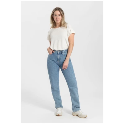 Kuyichi Damen vegan Jeans Straight Rosa Heritage Blau