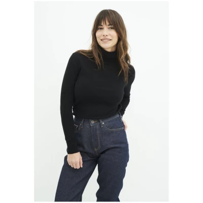 Kuyichi Damen vegan Rachel Rollkragenpullover Jet Black
