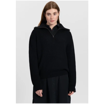 Kuyichi Damen vegan Strickpullover Kayla Tiefschwarz