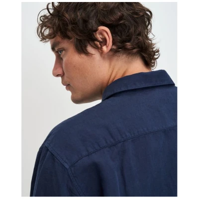 Kuyichi Herren vegan Hemd Nico Dunkelmarineblau