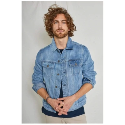 Kuyichi Herren vegan Jeansjacke Bourne Vintage Hellblau