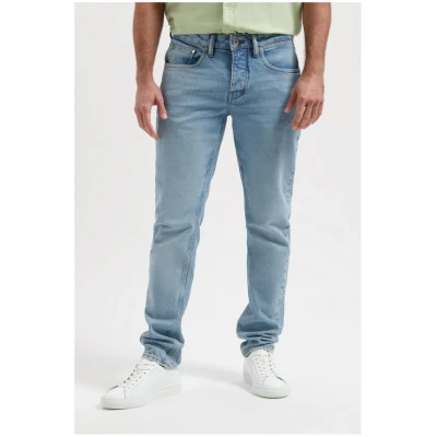 Kuyichi Herren vegan Regular Slim Jeans Jim Vintage Blau