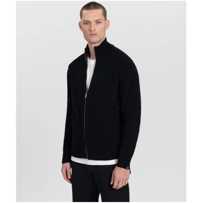 Kuyichi Herren vegan Strickjacke Kaleb Tiefschwarz