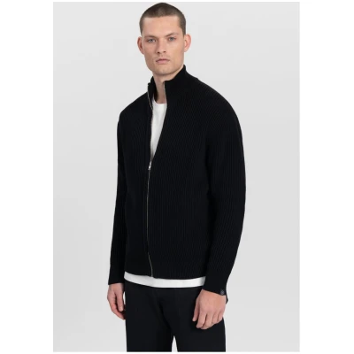 Kuyichi Herren vegan Strickjacke Kaleb Tiefschwarz