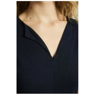 LANIUS Kleid mit V-Ausschnitt aus Hanf mit Bio-Baumwolle