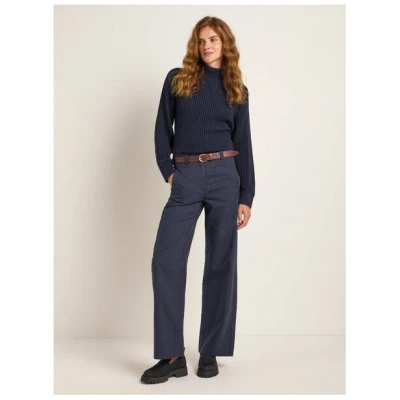 LANIUS Nadelstreifen Marlenehose aus Bio-Baumwolle, Leinen und TENCEL