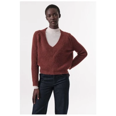 LANIUS Pullover mit V-Ausschnitt aus Alpakawolle