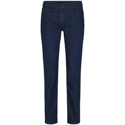 LAURIE Damen vegan Jeans Laura Slim Medium Length Ecolabel Dark Blue Denim