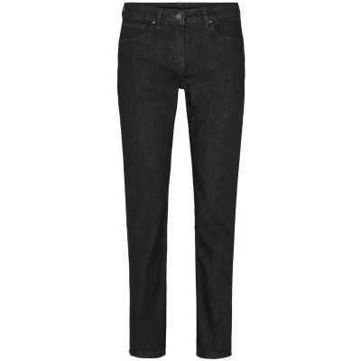 LAURIE Damen vegan Jeans Laura Slim Medium Length Ecolabel Washed Black Denim
