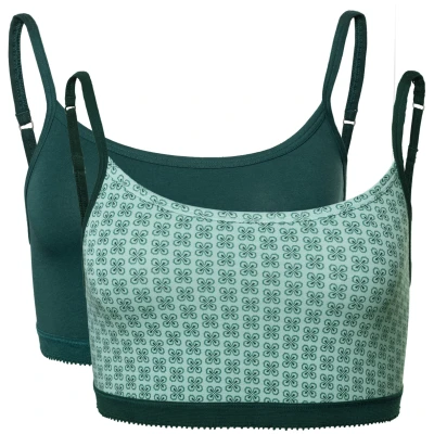 LIVING CRAFTS - Damen Bustier, 2er-Pack - Grün (95% Bio-Baumwolle; 5% Elasthan), Nachhaltige Mode, Bio Bekleidung
