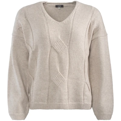 LIVING CRAFTS - Damen Pullover - Beige (65% Bio-Baumwolle; 35% Bio-Wolle), Nachhaltige Mode, Bio Bekleidung