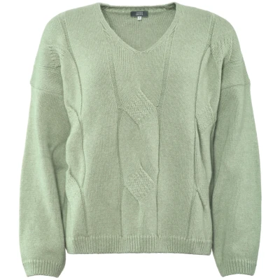 LIVING CRAFTS - Damen Pullover - Grün (65% Bio-Baumwolle; 35% Bio-Wolle), Nachhaltige Mode, Bio Bekleidung