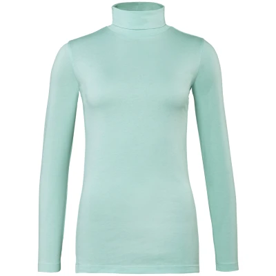 LIVING CRAFTS - Damen Rollkragen-Shirt - Blau (100% Bio-Baumwolle), Nachhaltige Mode, Bio Bekleidung