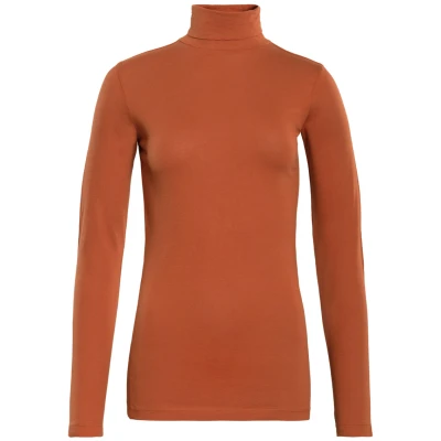 LIVING CRAFTS - Damen Rollkragen-Shirt - Braun (100% Bio-Baumwolle), Nachhaltige Mode, Bio Bekleidung