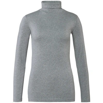 LIVING CRAFTS - Damen Rollkragen-Shirt - Grau (100% Bio-Baumwolle), Nachhaltige Mode, Bio Bekleidung