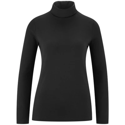 LIVING CRAFTS - Damen Rollkragen-Shirt - Schwarz (95% Bio-Baumwolle; 5% Elasthan), Nachhaltige Mode, Bio Bekleidung
