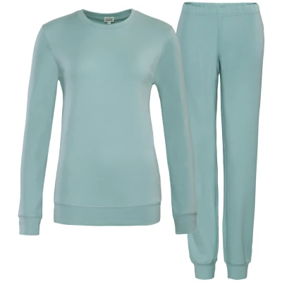 LIVING CRAFTS - Damen Schlafanzug - Blau (100% Bio-Baumwolle), Nachhaltige Mode, Bio Bekleidung
