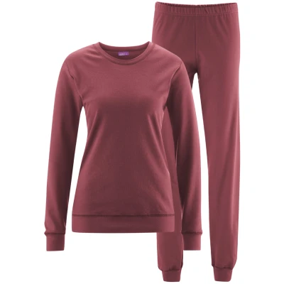 LIVING CRAFTS - Damen Schlafanzug - Rot (100% Bio-Baumwolle), Nachhaltige Mode, Bio Bekleidung