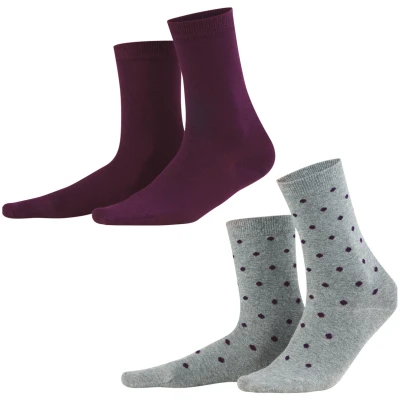 LIVING CRAFTS - Damen Socken, 2er-Pack - Lila (98% Bio-Baumwolle; 2% Elasthan), Nachhaltige Mode, Bio Bekleidung