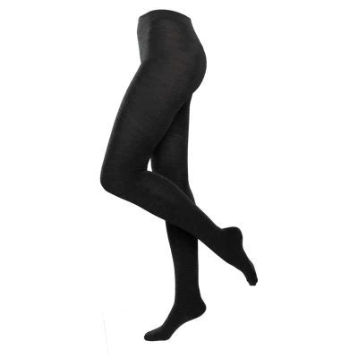 LIVING CRAFTS - Damen Strumpfhose - Schwarz (72% Bio-Wolle; 26% Bio-Baumwolle; 2% Elasthan), Nachhaltige Mode, Bio Bekleidung